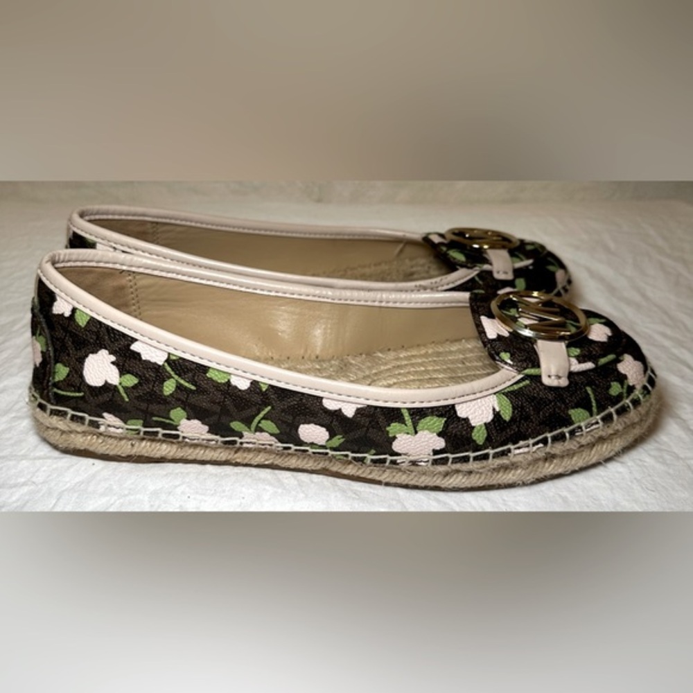 Michael Michael Kors “Lillie” espadrille flat slip-on slide-on loafer floral 7.5